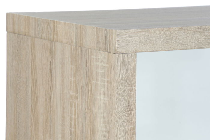 DKD Home Decor Escritorio Moderno Gris Transparente de Cristal Templado y MDF, 2 Estanterías Desmontable 120x50x76 cm