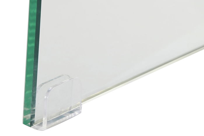 DKD Home Decor Escritorio Moderno Gris Transparente de Cristal Templado y MDF, 2 Estanterías Desmontable 120x50x76 cm