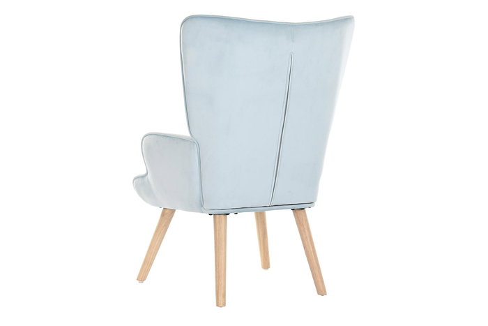 DKD Home Decor Butaca Scandi Azul Celeste Natural 75 x 96 x 67 cm
