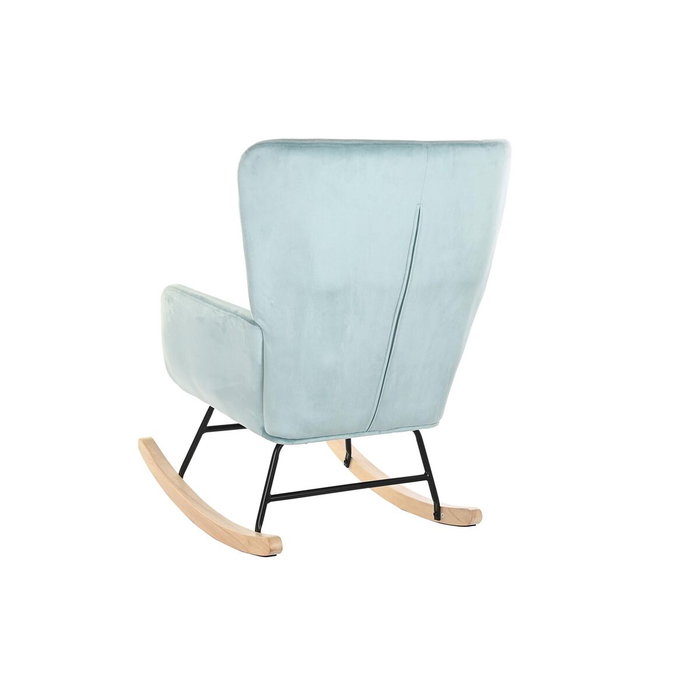 Mecedora DKD Home Decor 68 x 90 x 92 cm Natural Negro Metal Azul cielo