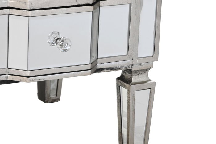 DKD Home Decor Mueble TV Glam Espejo Plateado 112 x 45 x 50 cm con 3 Cajones