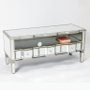 DKD Home Decor Mueble TV Glam Espejo Plateado 112 x 45 x 50 cm con 3 Cajones