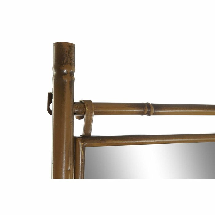 DKD Home Decor Toallero Tipo Escalera de Metal y Espejo Mostaza