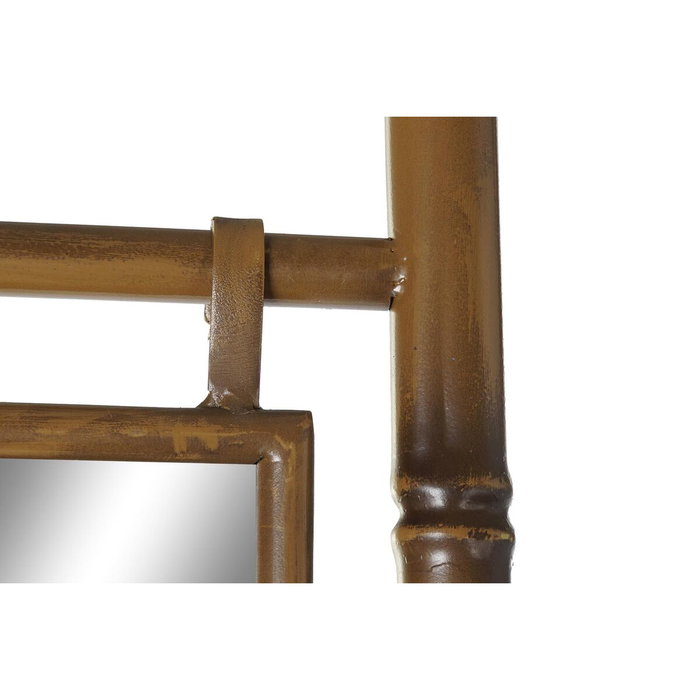 DKD Home Decor Toallero Tipo Escalera de Metal y Espejo Mostaza