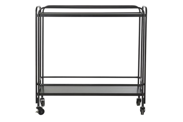 DKD Home Decor Consola Loft Negro Metal y Cristal 28 x 80.5 x 80 cm