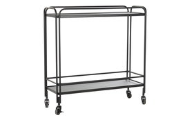 DKD Home Decor Consola Loft Negro Metal y Cristal 28 x 80.5 x 80 cm