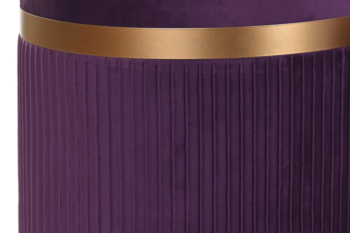 DKD Home Decor Reposapiés Set de 2, Púrpura y Dorado, Poliéster y MDF, 39 x 49 x 39 cm