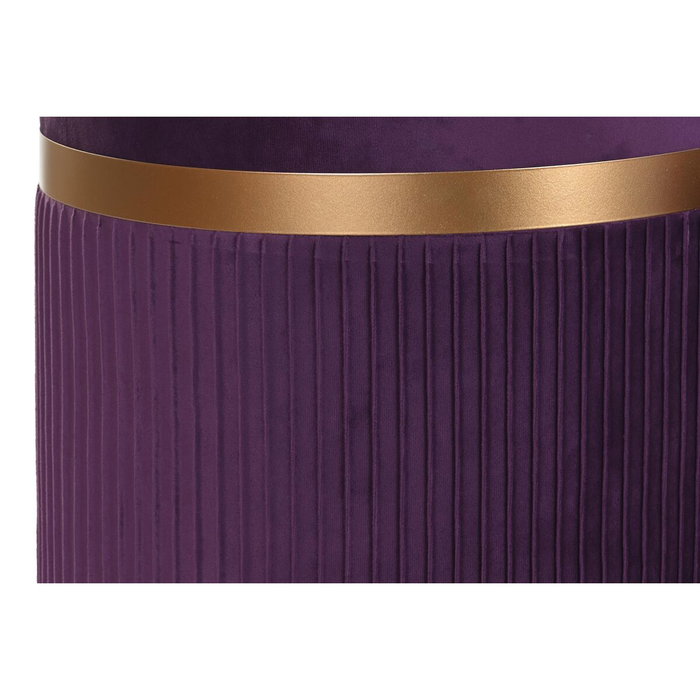 DKD Home Decor Set de 2 Reposapiés de Terciopelo Púrpura y Dorado