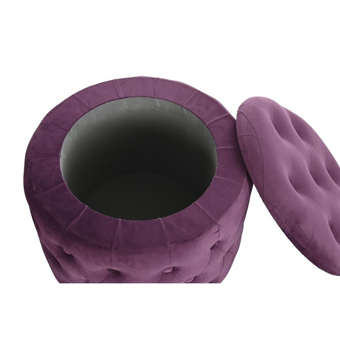 DKD Home Decor Set de 2 Reposapiés de Terciopelo Capitoné Púrpura DKD Home Decor Set de 2 Reposapiés de Terciopelo Capitoné Púrpura