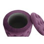 DKD Home Decor Set de 2 Reposapiés de Terciopelo Capitoné Púrpura