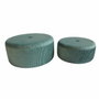 DKD Home Decor Set de 2 Reposapiés de Terciopelo Verde