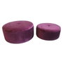 DKD Home Decor Set de 2 Reposapiés de Terciopelo Púrpura