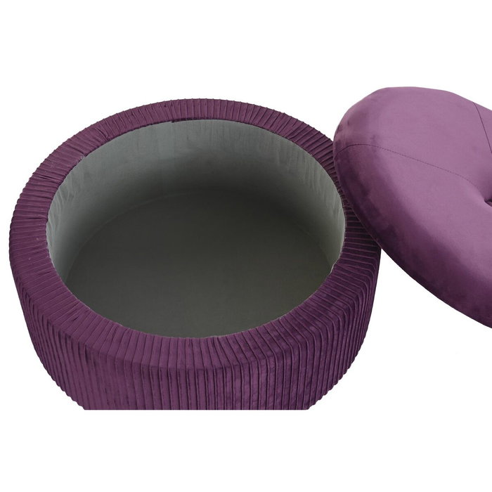 DKD Home Decor Set de 2 Reposapiés de Terciopelo Púrpura