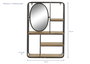 DKD Home Decor Estanteria Loft Metal MDF Espejo 4 Estantes Marron Claro Negro 13.2 x 60.3 x 39.5 cm