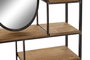 DKD Home Decor Estanteria Loft Metal MDF Espejo 4 Estantes Marron Claro Negro 13.2 x 60.3 x 39.5 cm