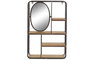 DKD Home Decor Estanteria Loft Metal MDF Espejo 4 Estantes Marron Claro Negro 13.2 x 60.3 x 39.5 cm