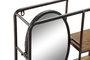 DKD Home Decor Estanteria Loft Metal MDF Espejo 4 Estantes Marron Claro Negro 13.2 x 60.3 x 39.5 cm