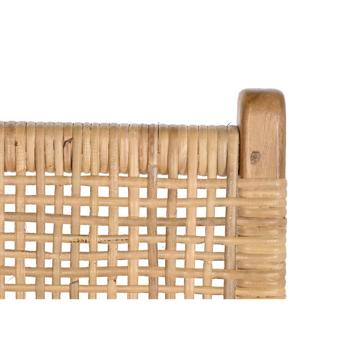 DKD Home Decor Silla de Teca y Ratán Marrón Claro