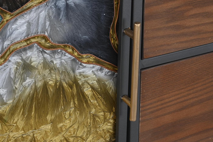 Mueble Tv Moderno DKD Home Decor Marron Oscuro Dorado 35 x 55 x 140 cm