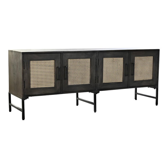 DKD Home Decor Buffet de Mango y Ratán Marrón 155x40x61,5 cm