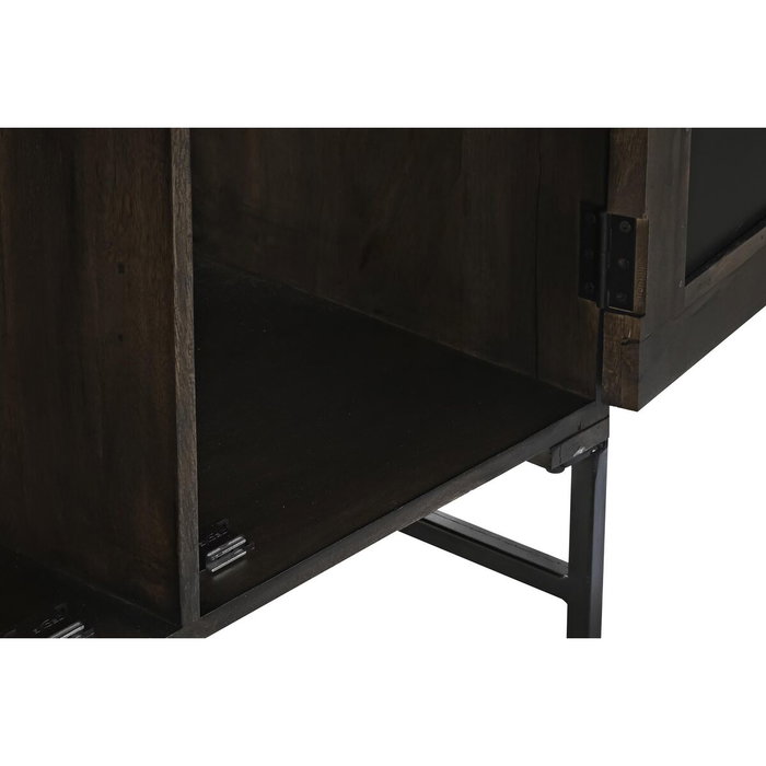 DKD Home Decor Buffet de Mango y Ratán Marrón 155x40x61,5 cm