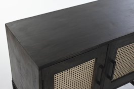 DKD Home Decor Buffet Balines Marron Mango Ratan 4 Puertas 155 x 40 x 61.5 cm