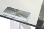 DKD Home Decor Mesa de Comedor Moderna Plateada Transparente Acero y Cristal 180 x 90 x 75 cm