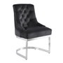 DKD Home Decor Silla de Acero y Poliéster en Terciopelo Negro