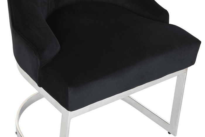 DKD Home Decor Silla Moderno Negro Plateado 58 x 93 x 60 cm