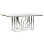 DKD Home Decor Mesa de Comedor de Cristal Símil Mármol 180x90x75 cm