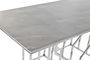 DKD Home Decor Mesa Comedor Moderno Blanco Plateado Acero Cristal 180 x 90 x 75 cm