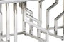 DKD Home Decor Mesa Centro Moderno Blanco Plateado Acero Cristal 120 x 60 x 40 cm
