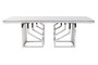 DKD Home Decor Mesa Centro Moderno Blanco Plateado Acero Cristal 120 x 60 x 40 cm