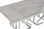 DKD Home Decor Mesa Centro Moderno Blanco Plateado Acero Cristal 120 x 60 x 40 cm