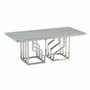 DKD Home Decor Mesa de Centro Acero y Cristal Simil Mármol 120x60x40 cm