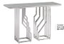 DKD Home Decor Consola de Acero y Cristal Símil Mármol Blanco y Plateado