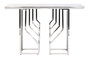 DKD Home Decor Consola Moderno Blanco Plateado Acero Cristal 40 x 78 x 120 cm