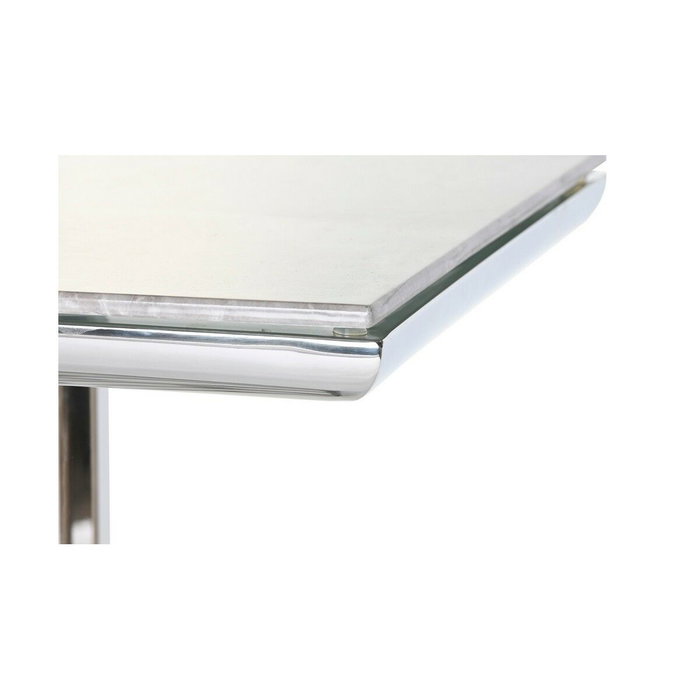 DKD Home Decor Consola de Acero y Cristal Símil Mármol Blanco y Plateado DKD Home Decor Consola de Acero y Cristal Símil Mármol Blanco y Plateado