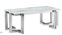 DKD Home Decor Mesa de Comedor de Acero y Cristal Símil Mármol 180x90x76