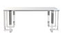 DKD Home Decor Mesa Comedor Moderno Plateado Blanco Acero Cristal 180 x 90 x 76 cm