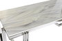 DKD Home Decor Mesa Comedor Moderno Plateado Blanco Acero Cristal 180 x 90 x 76 cm