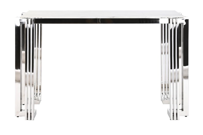 DKD Home Decor Consola Plateado Blanco 45 x 78 x 120 cm Acero Cristal DKD Home Decor Consola Plateado Blanco 45 x 78 x 120 cm Acero Cristal