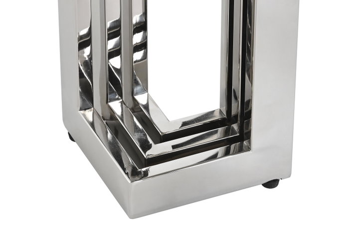 DKD Home Decor Consola Plateado Blanco 45 x 78 x 120 cm Acero Cristal DKD Home Decor Consola Plateado Blanco 45 x 78 x 120 cm Acero Cristal
