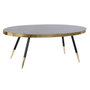DKD Home Decor Mesa de Centro de Acero y Cristal Símil Mármol 110x50x41,5 cm