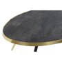 DKD Home Decor Mesa de Centro de Acero y Cristal Símil Mármol 110x50x41,5 cm