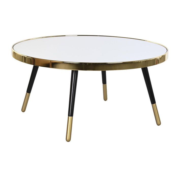 DKD Home Decor Mesa de Centro de Acero y Espejo Dorado