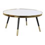 DKD Home Decor Mesa de Centro de Acero y Espejo Dorado