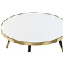 DKD Home Decor Mesa de Centro de Acero y Espejo Dorado