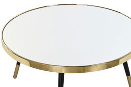 DKD Home Decor Mesa Centro 82.5x40x82.5cm Acero y Espejo Dorado Plateado