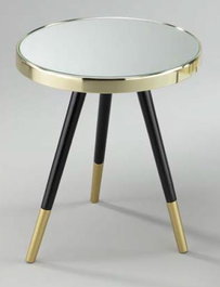 DKD Home Decor Mesita Auxiliar de Acero y Espejo Dorado